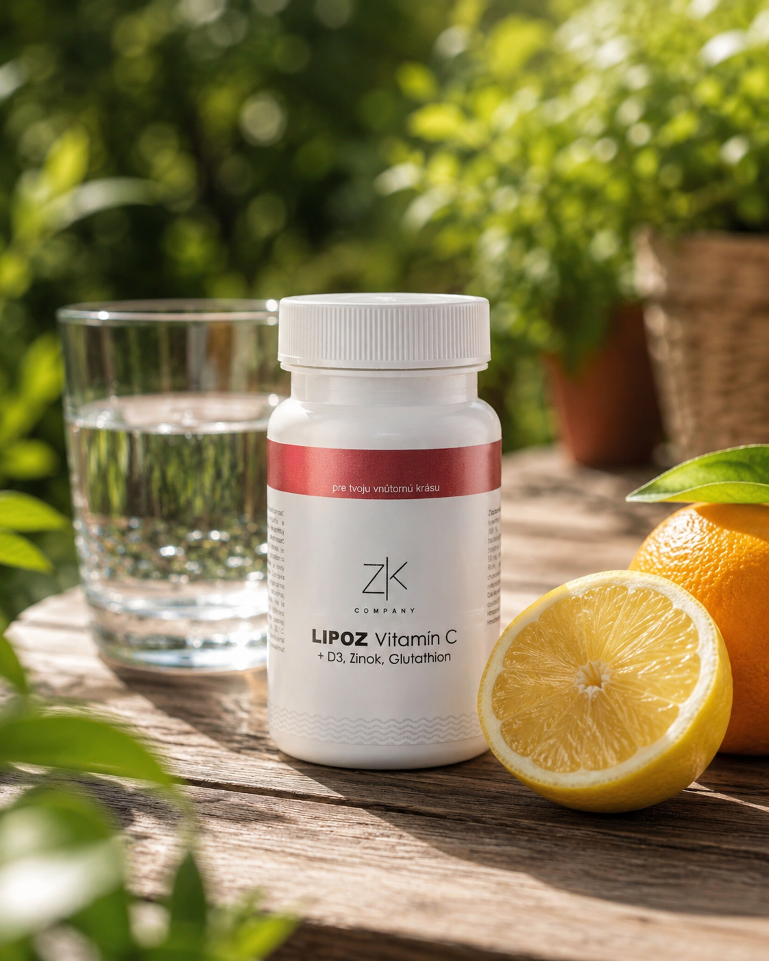 ZK LIPOZ Vitamín C + D3, Zn, glutathion 60 kapsúl