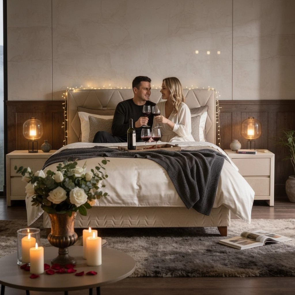 Čalouněná postel CASHMERE s matrací - šedobéžová