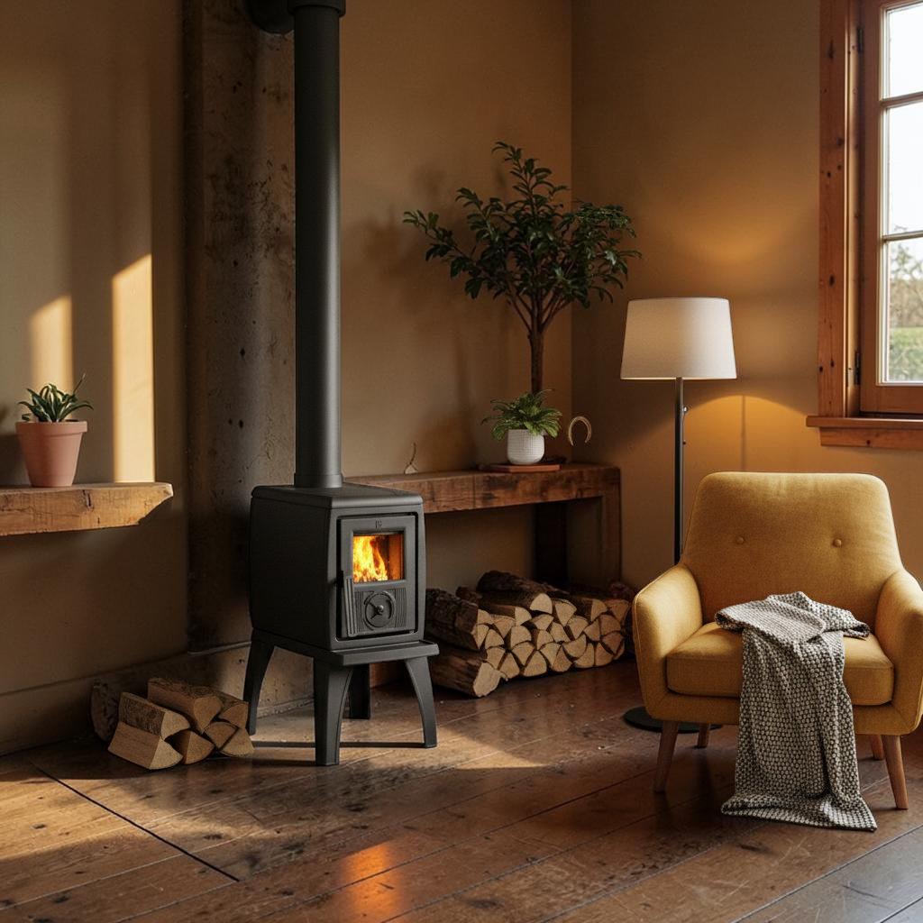 PLAMEN Litinová krbová kamna TRENK - černá