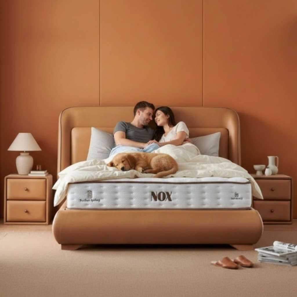 Čalouněná postel NOX - hnědá