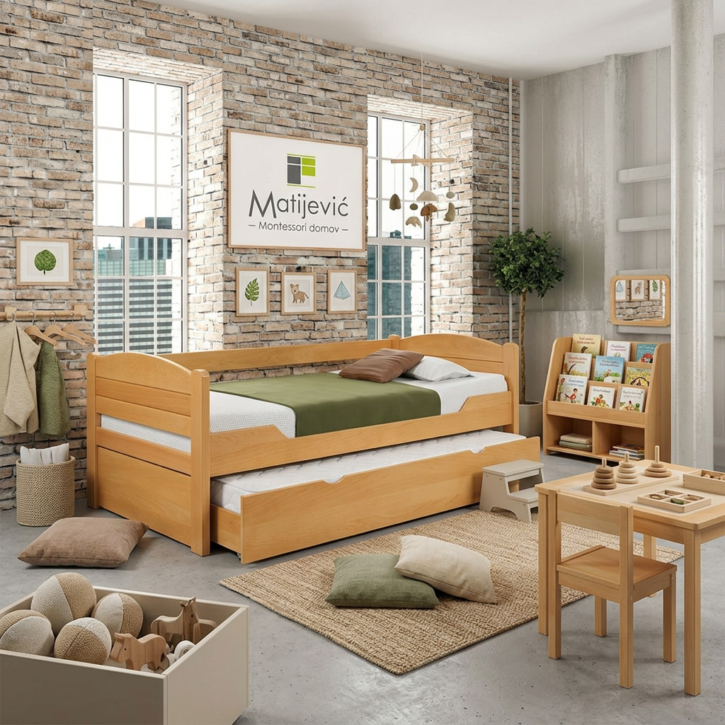 Postel z masivu K1 SOFA 90 PLNÁ PLUS - buk