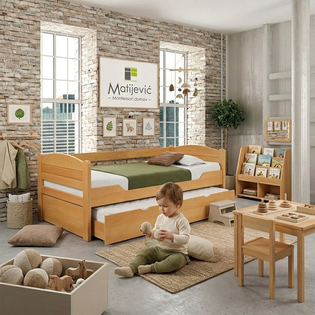 Postel z masivu K1 SOFA 90 PLNÁ PLUS - buk