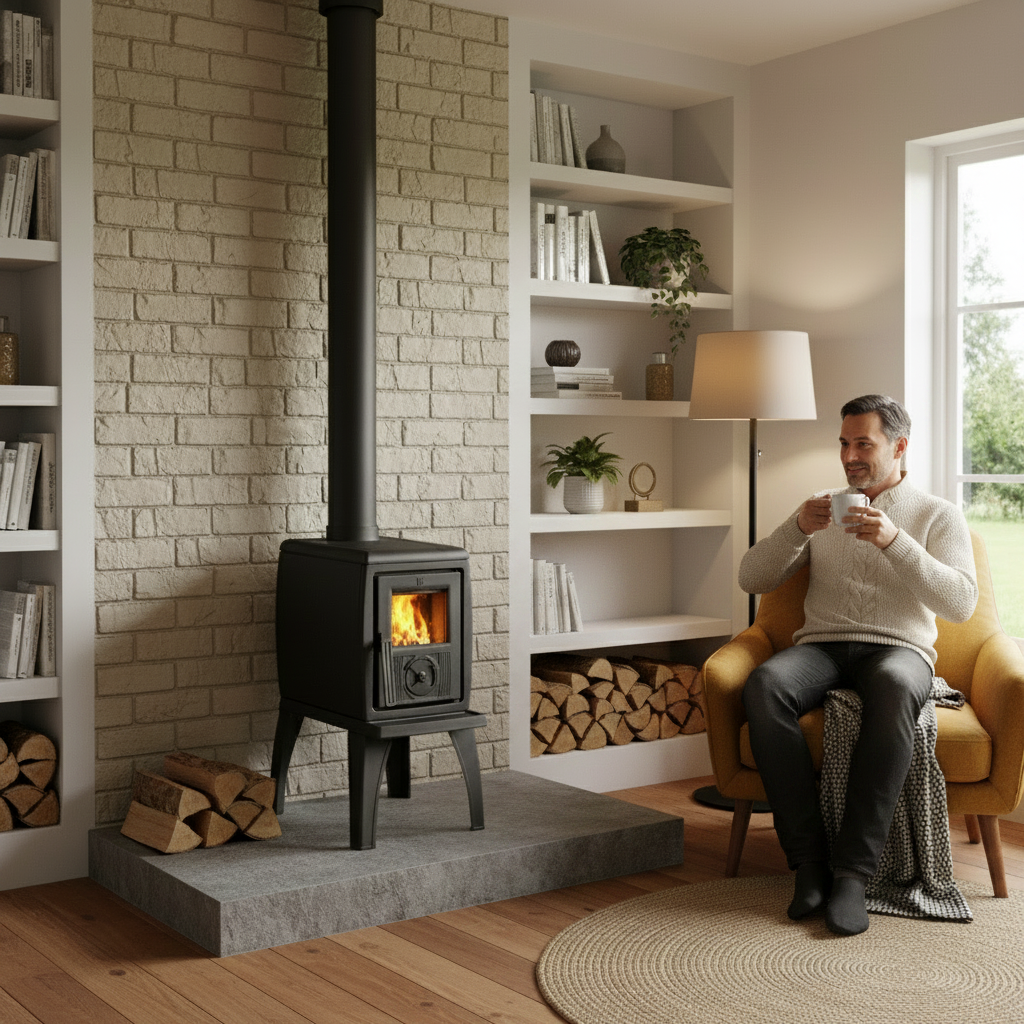 PLAMEN Litinová krbová kamna TRENK - černá