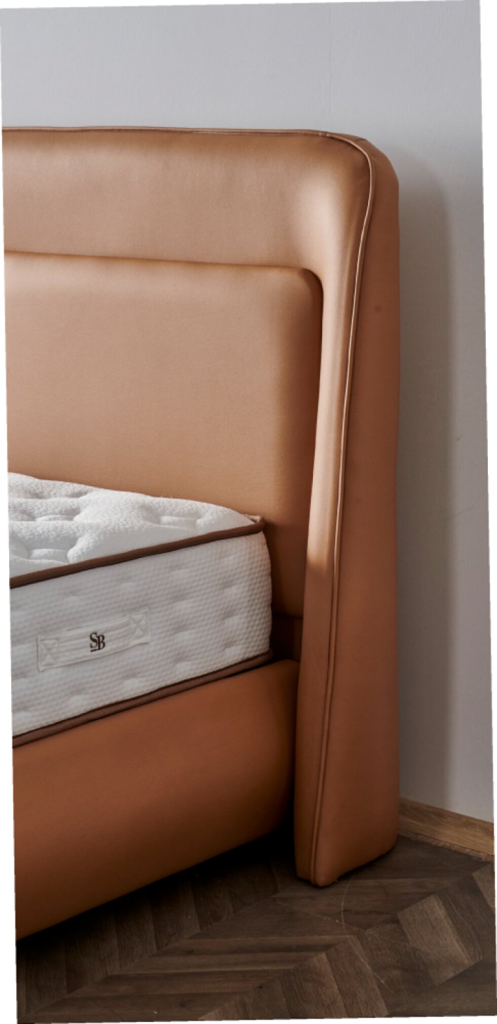 Čalouněná postel NOX s matrací - hnědá