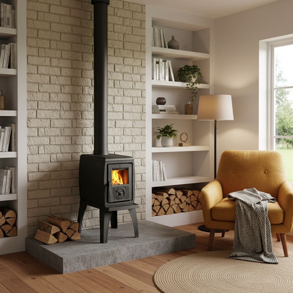 PLAMEN Litinová krbová kamna TRENK - černá