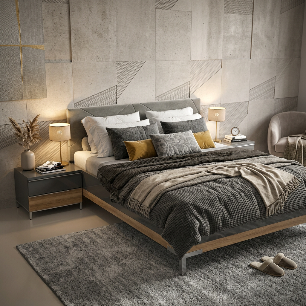 Postel ONYX - KR160-ON antracit lesk/ořech pacific lesk