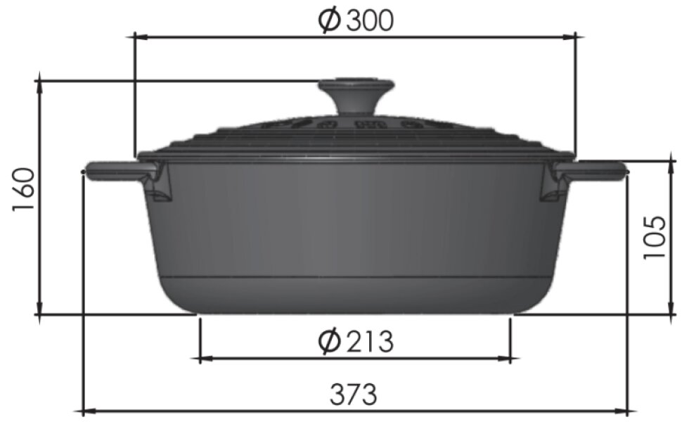 PLAMEN Litinový hrnec s víkem 5,7 l