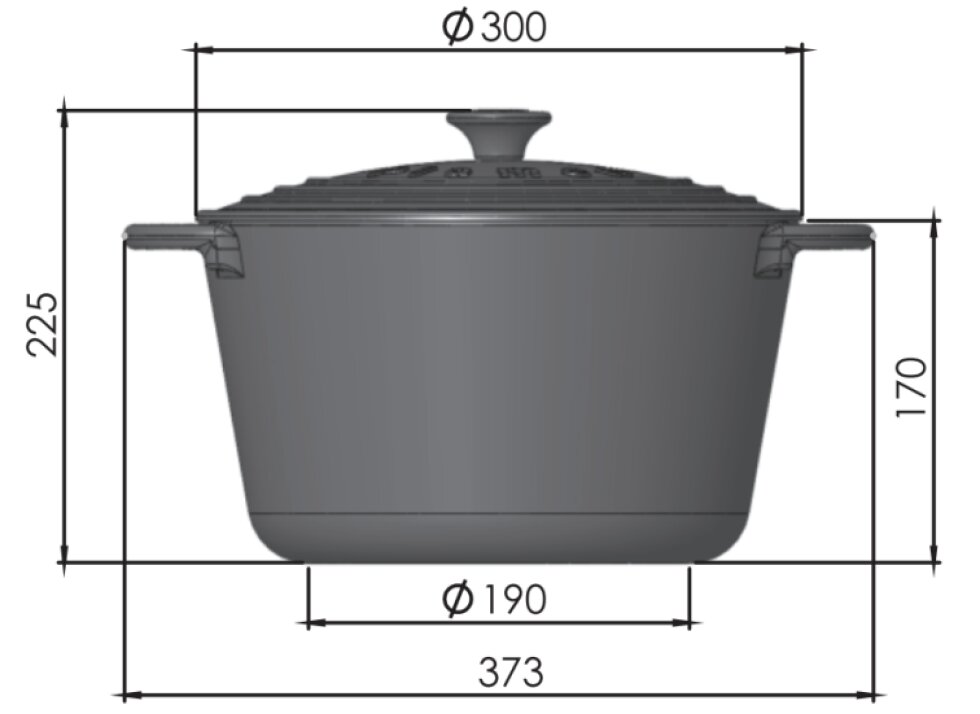 PLAMEN Litinový hrnec s víkem 8,6 l