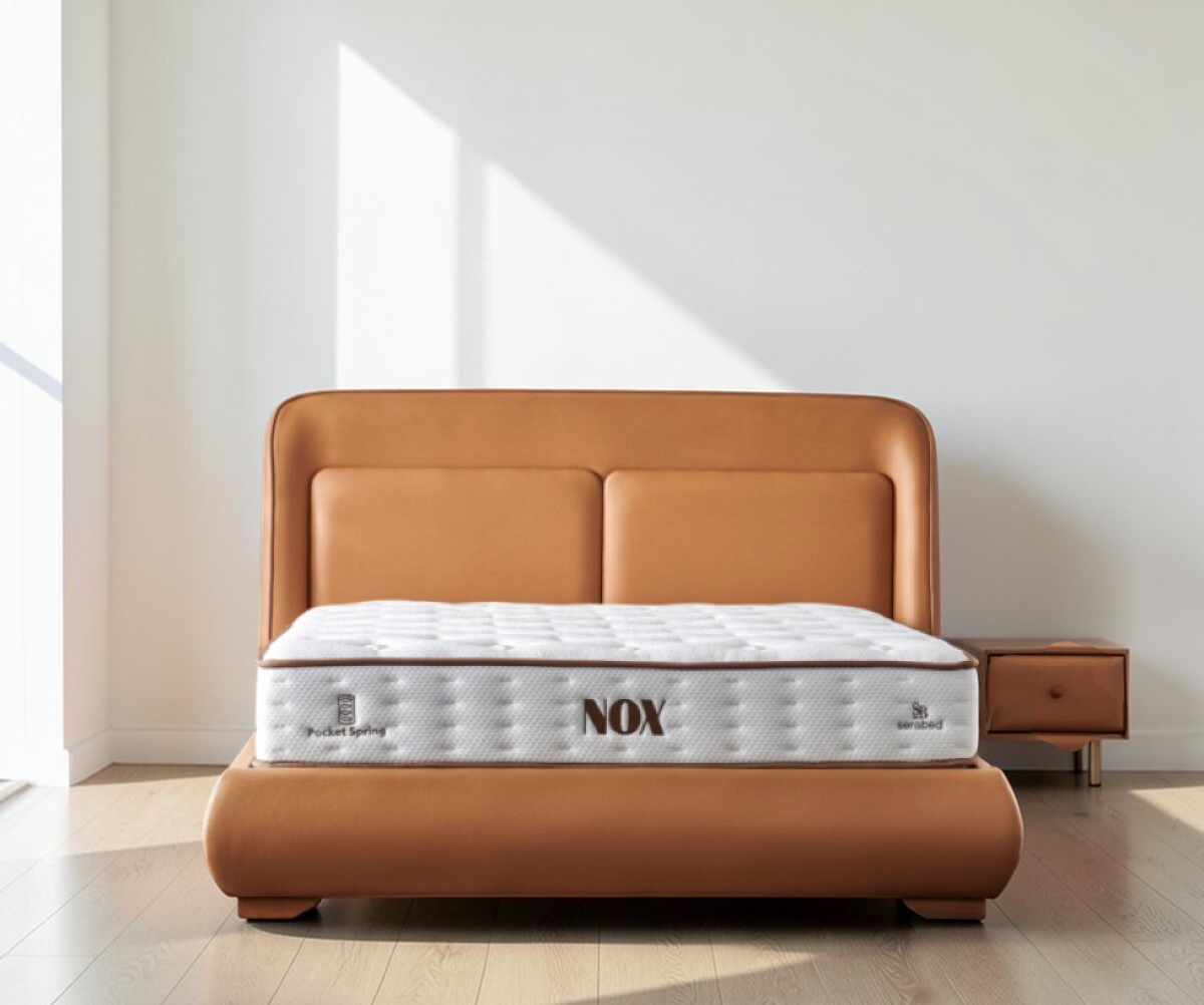 Čalouněná postel NOX - hnědá