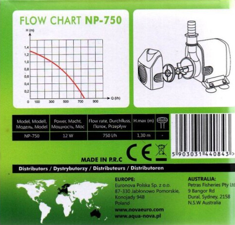 AQUA NOVA Fontánové čerpadlo NP-750