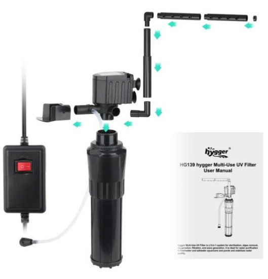 Hygger HG139-7W vnútorný filter s UV lampa