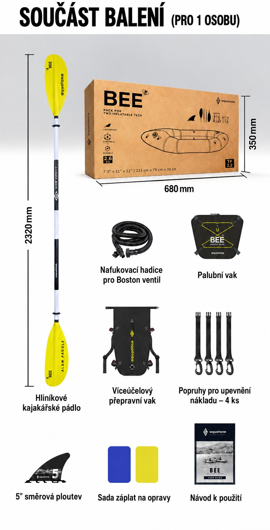Packraft Aquatone BEE 1-person BAZAR (záruka 1 rok)