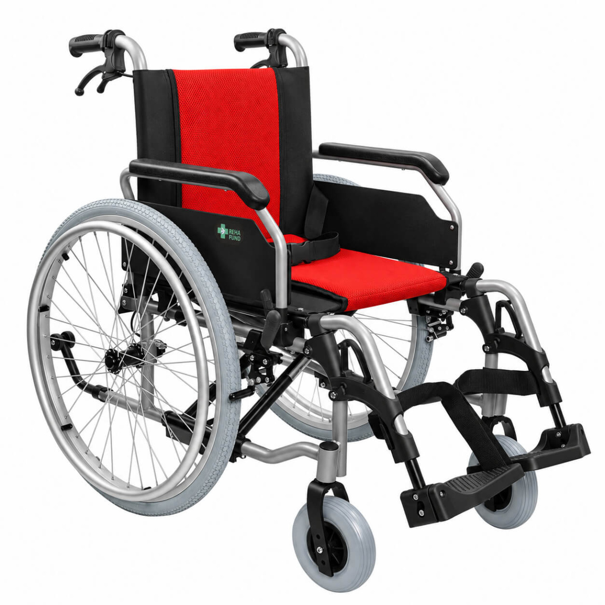 Invalidný vozík Cruiser Smart červený, šírka sedadla 45cm, nafukovacie kolesá, nosnosť 140kg