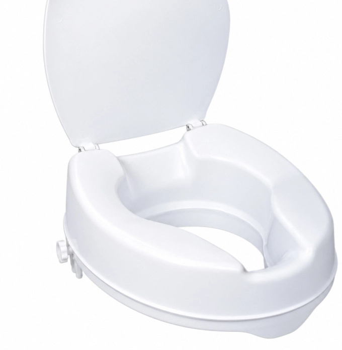 Nadstavec na WC s poklopom Mobilex, výška 10 cm, nosnosť 190 kg