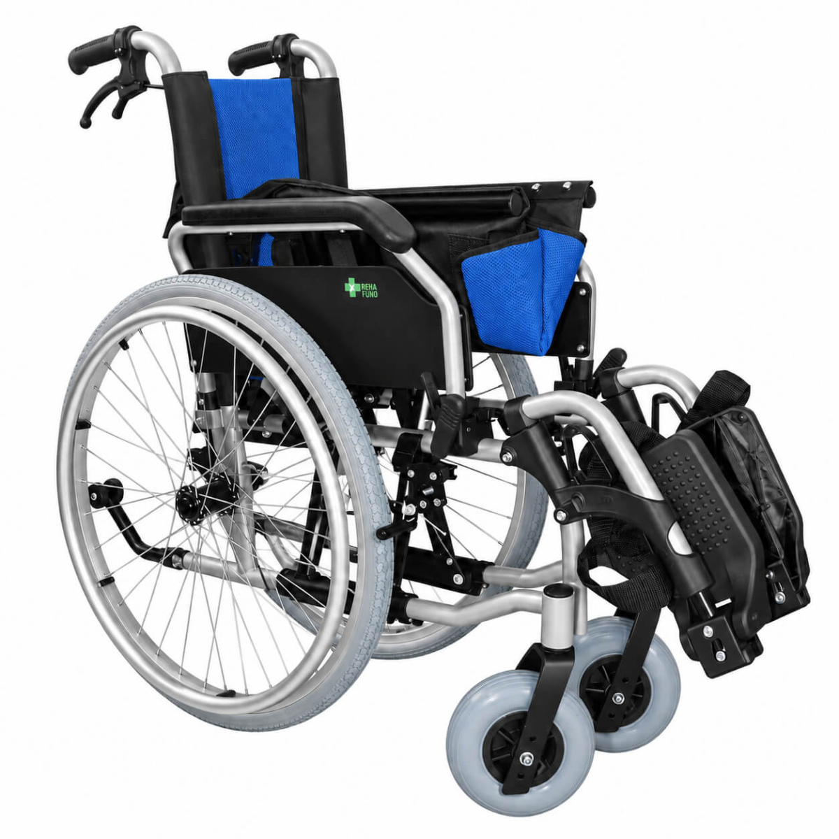Invalidný vozík Cruiser Smart modrý, šírka sedadla 45cm, nafukovacie kolesá, nosnosť 140kg