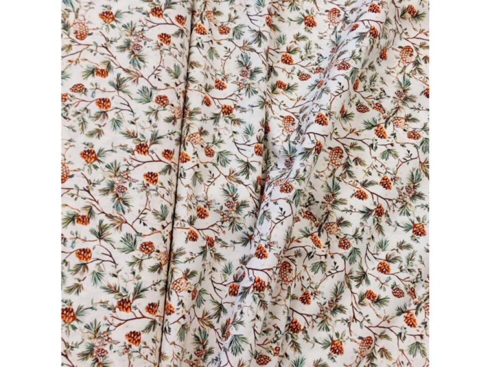 Plátno - Vánoce, šišky, jehličí