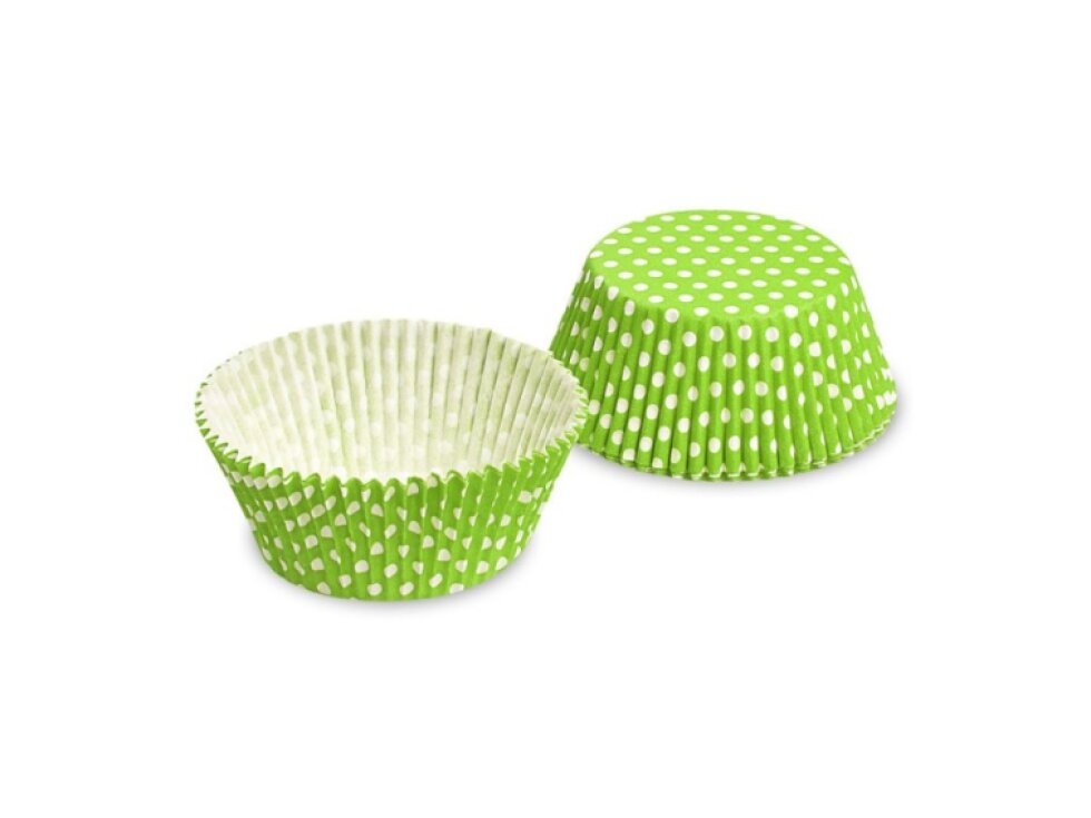 Cukrářské košíčky - zelený s puntíky - 50 x 30 mm - 40 ks