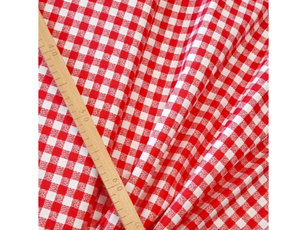 Plátno - Kostka, červená š.160