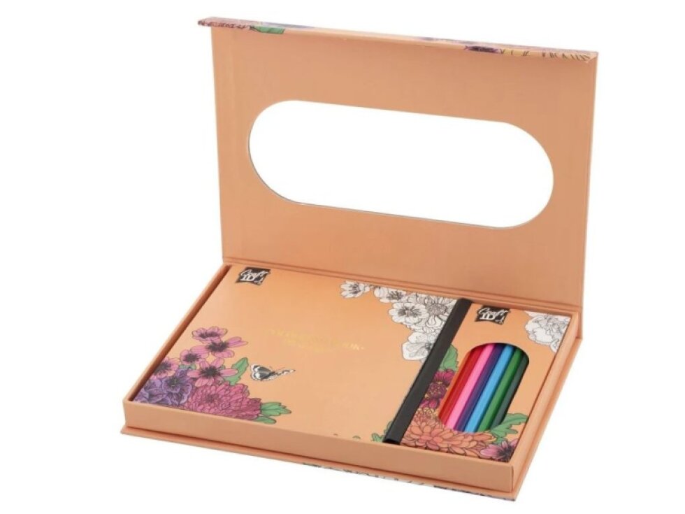 Omalovánková kniha s pastelkami - mandala