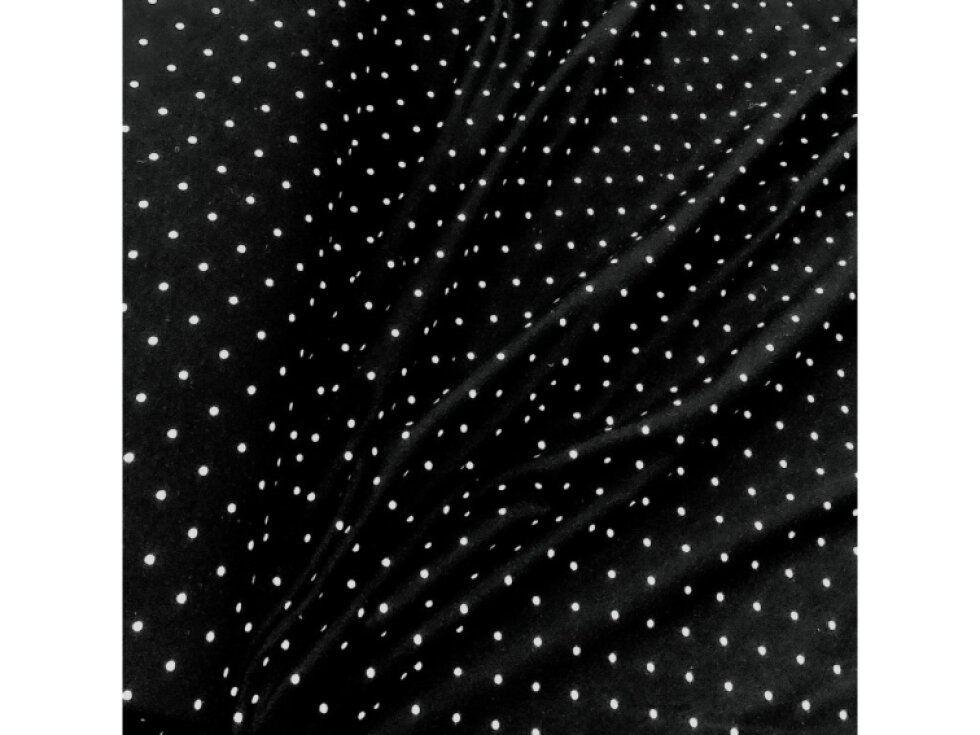 Teplákovina - Puntíky na černé š. 180cm