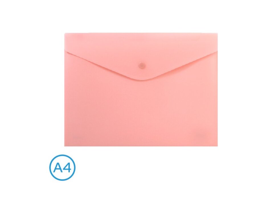 Obal spisový s klopou a drukem A4 pastel, růžový