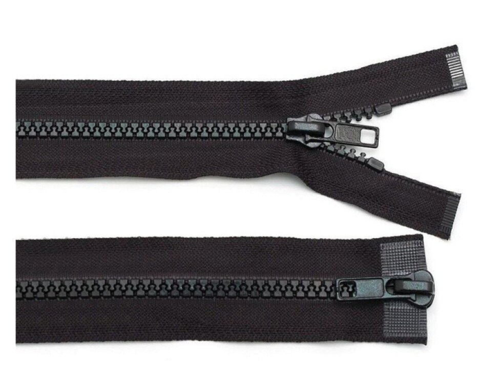 Kostěný zip dělitelný, 2 jezdce - Černý