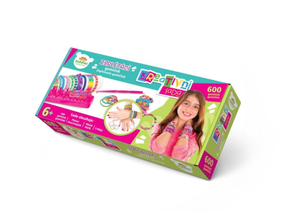 Udělej si svůj náramek - gumičky 600ks + náčiní + pletací stav na náramky