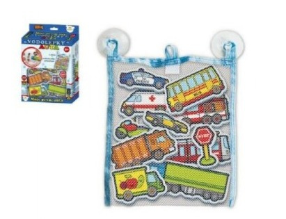 Vodolepky Moje první auta pěnová sada se síťkou 12ks