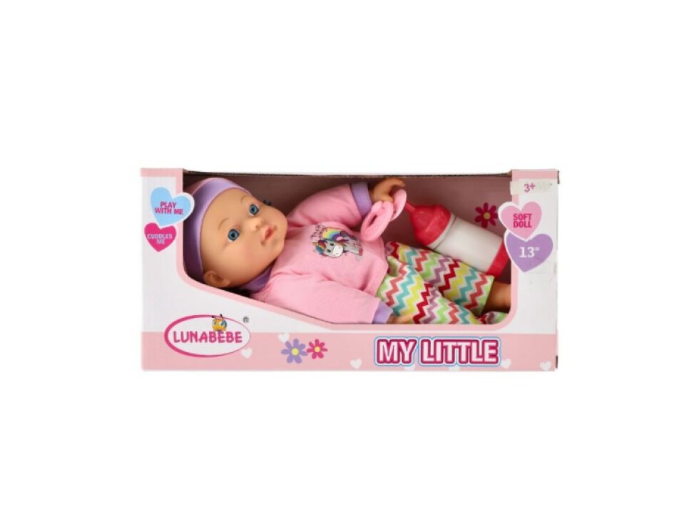 Panenka miminko 30cm měkké tělo s lahvičkou, dudlíkem