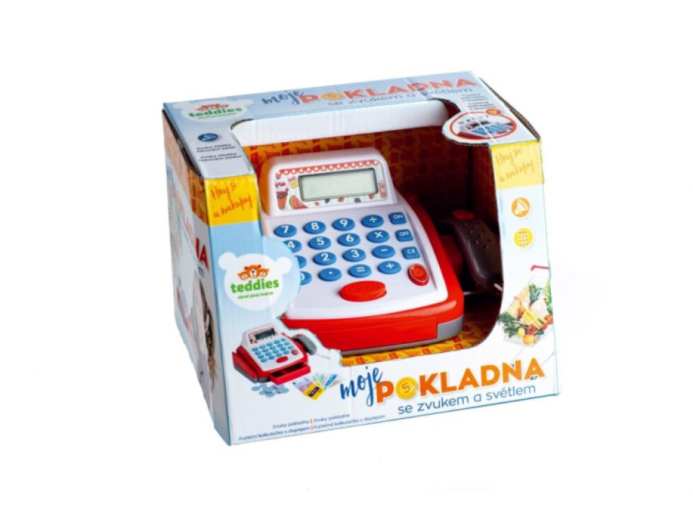 Dětská digitální pokladna s doplňky na baterie se zvukem se světlem