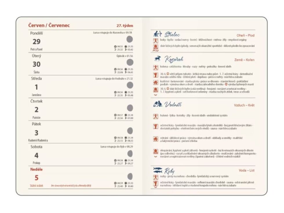 Týdenní diář B6 Lunární Dream s gumičkou