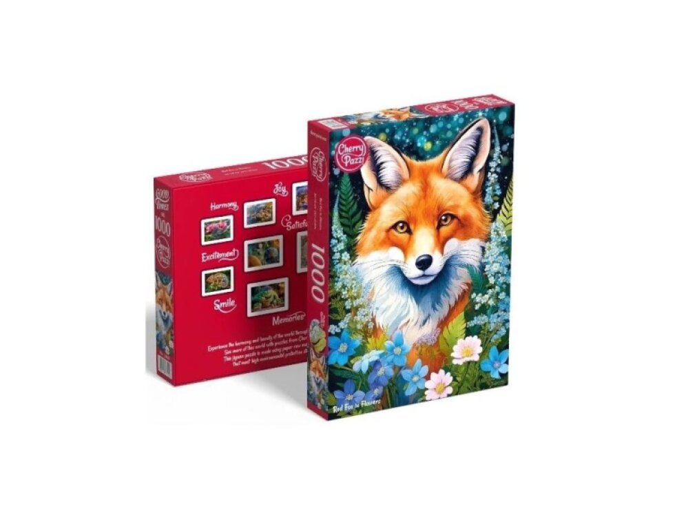 Puzzle Cherry Pazzi 1000d. Liška v květinách (Red Fox in Flowers)
