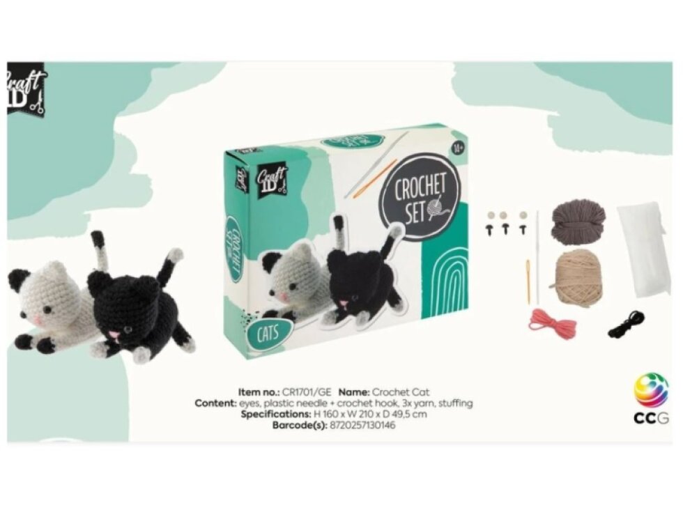 Háčkované kočky, 13x6,5x10,5 cm