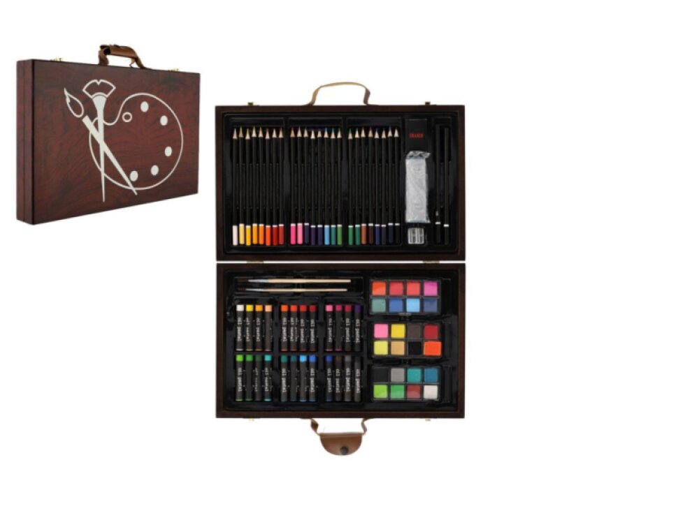 Sada na malování - Art box kreativní sada 79ks v dřevěném kufříku