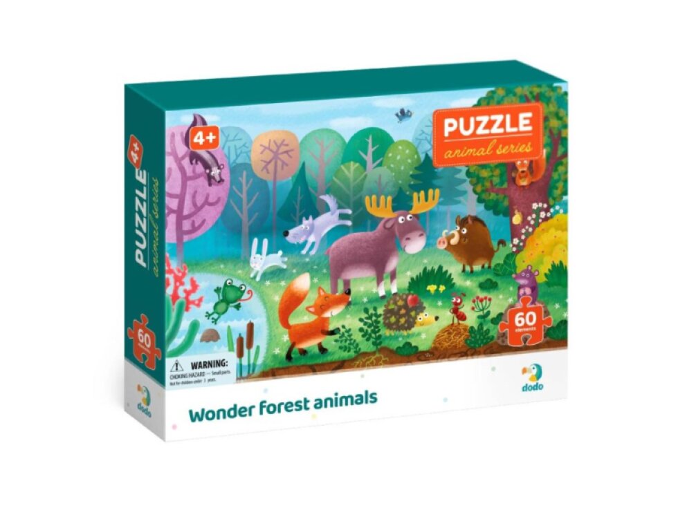 DODO Puzzle Doprava: Lesní zvířata/zvířátka 60 dílků
