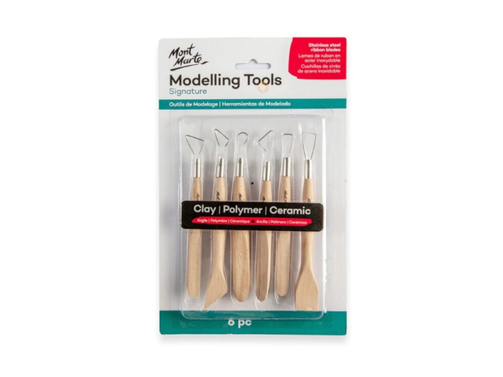 Sada dřevěných oboustranných nástrojů na modelování - 6 ks