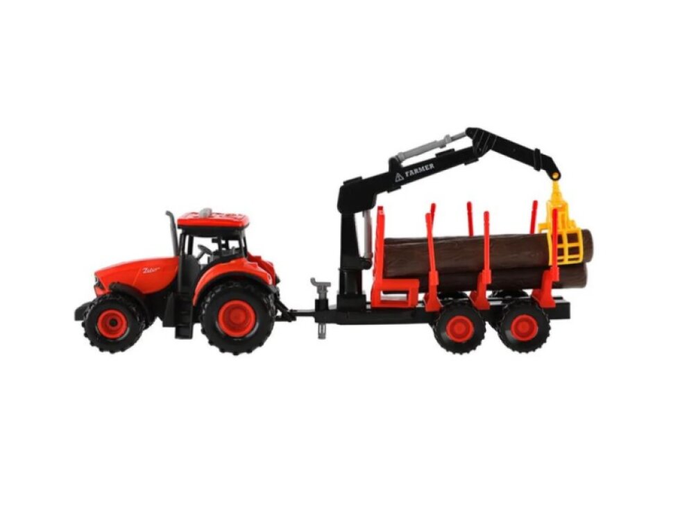 Traktor Zetor s vlekem s naklád. ramenem plast 36cm na setrvačník na bat. se svět. se zvuk