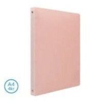 Pořadač A4, 4 kroužkový - pastelová růžová
