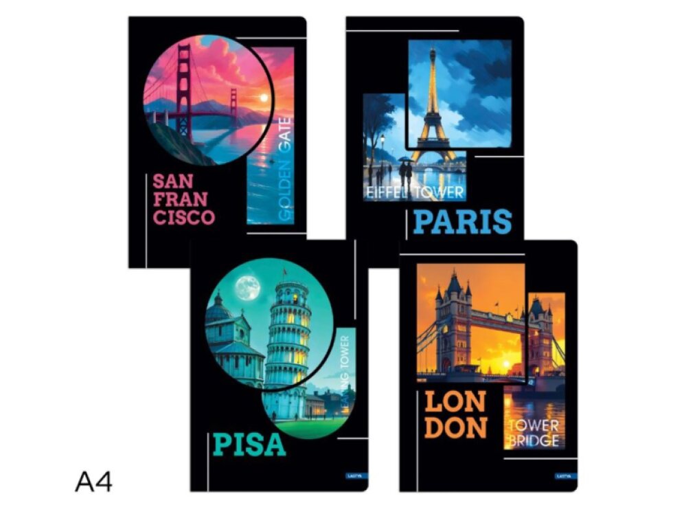 Kniha záznamová A4 linka 96l Metropolis mix