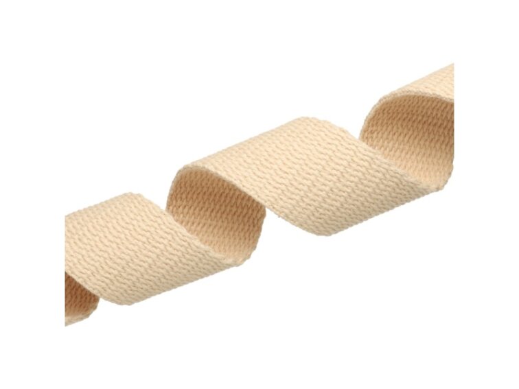 Bavlněný popruh 25mm - Přírodní