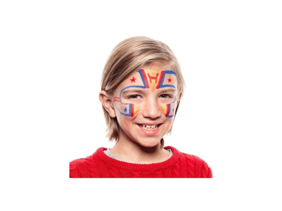 Obličejové barvy 5×2 ml s houbičkou a štětcem – Letní edice