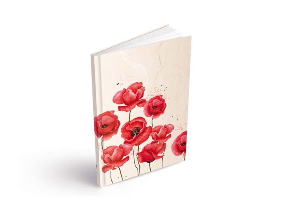 Záznamová kniha, A5, 100l/čtvereček - Mák