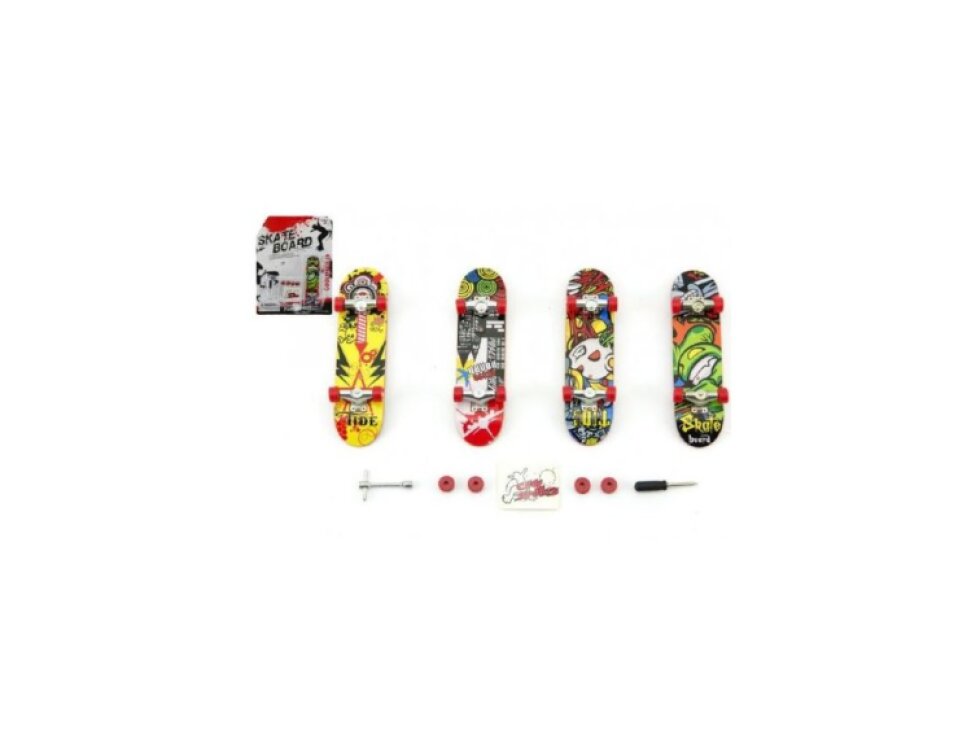 Skateboard prstový šroubovací plast 10cm s doplňky - MIX
