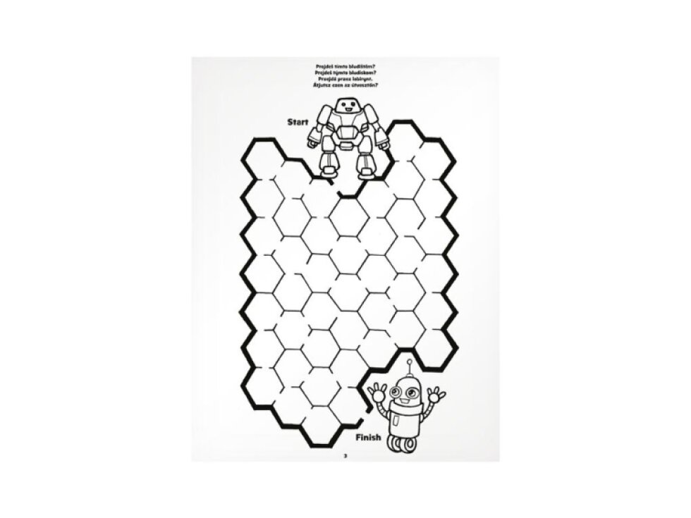 Omalovánky - Bludiště - Roboti