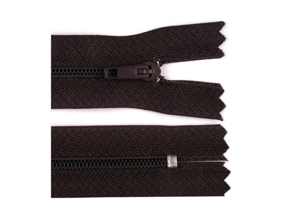 Spirálový zip 3 mm, pinlock - Hnědá
