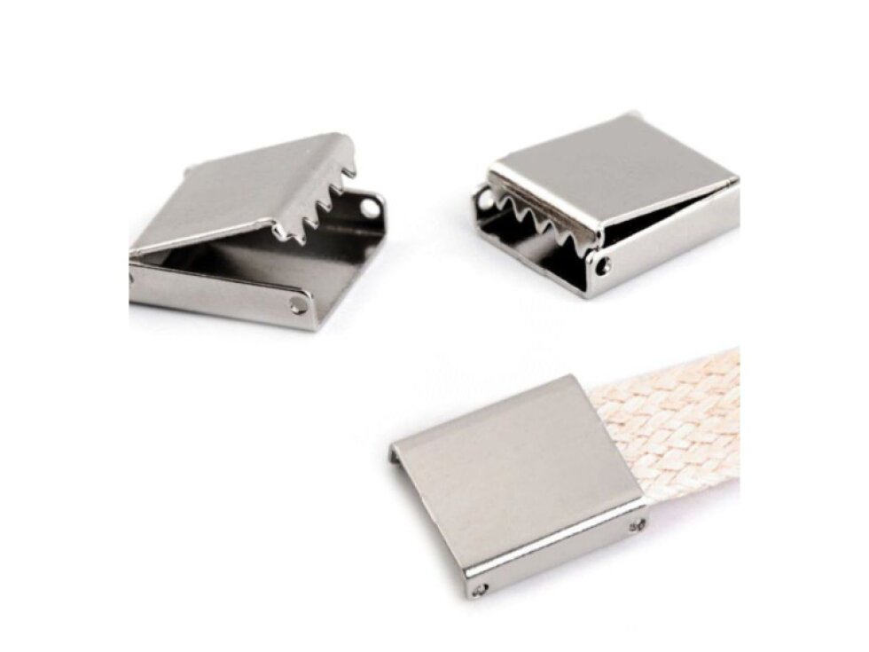 Koncovka na plochou šňůrku 10 mm - platina