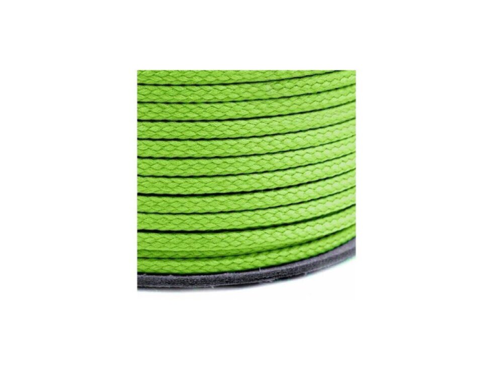 Oděvní šňůra kulatá PES, 4mm - Neonově zelená