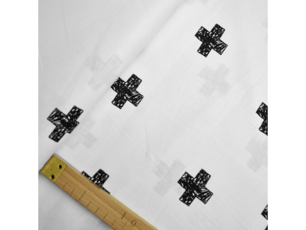 Plátno - Art kříže na bílé