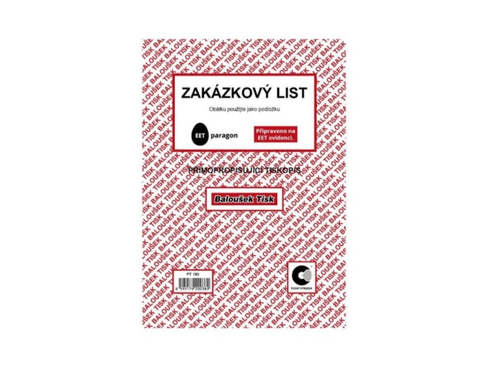 Zakázkový list A5 propisovací - PT 180