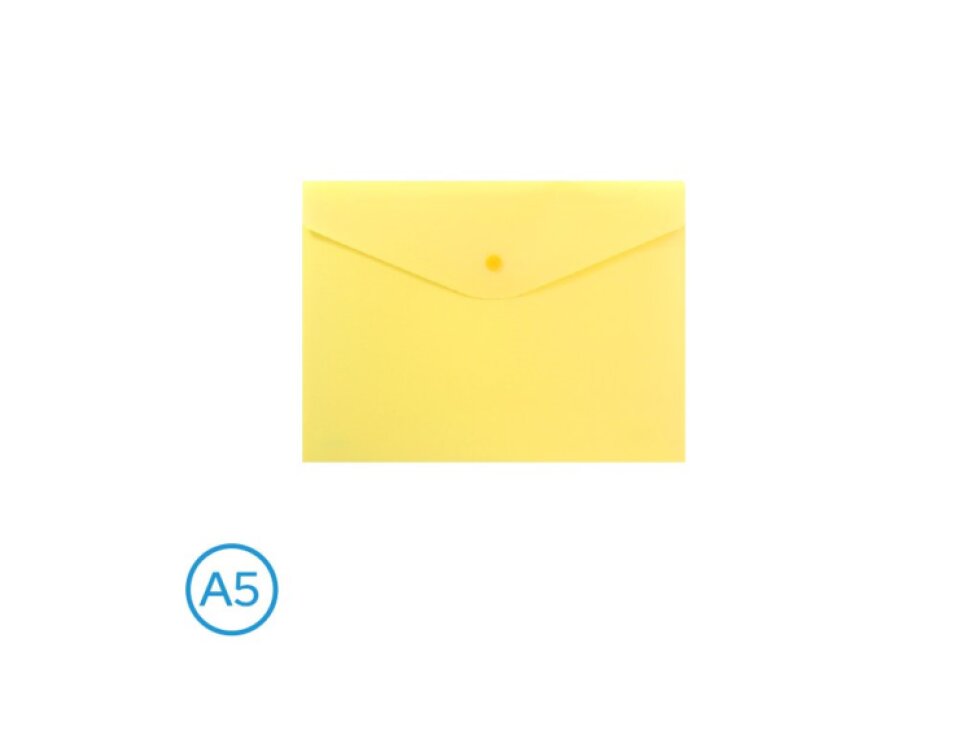Obal spisový s klopou a drukem A5 pastel, žlutý